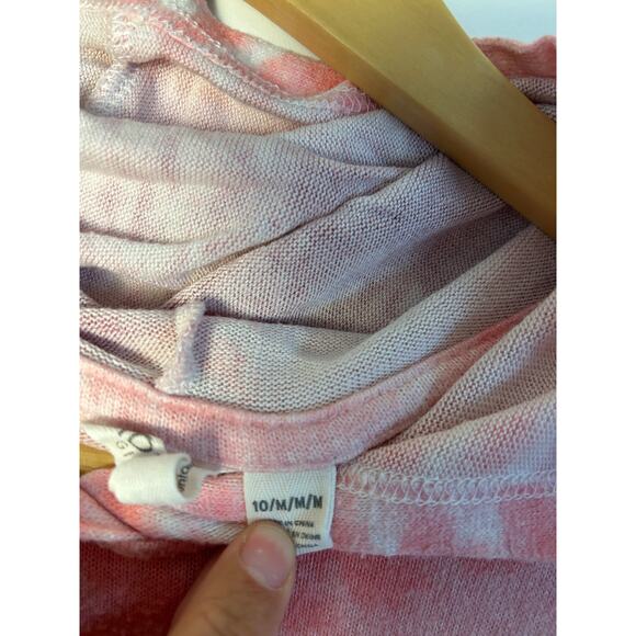 Roxy Pink Tie Dye Pullover Sweater Hooded Girl's Medium 10 - Picture 4 of 5